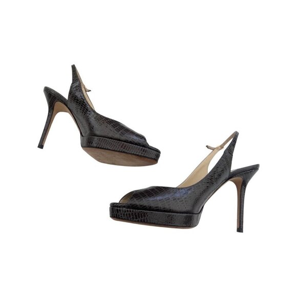 Jimmy Choo dark brown leather classic heels size 41